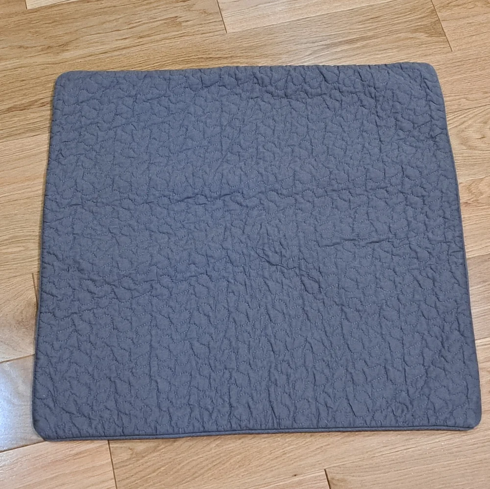 Ikea ALINA Gray Quilted Euro Pillow Cover 24x24